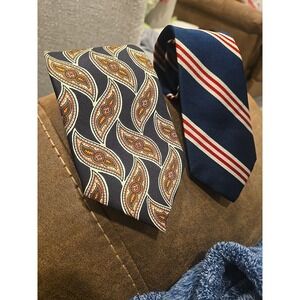 DAKS London Silk Tie Lot Paisley & Striped Classic Vintage Designer Neckties Set